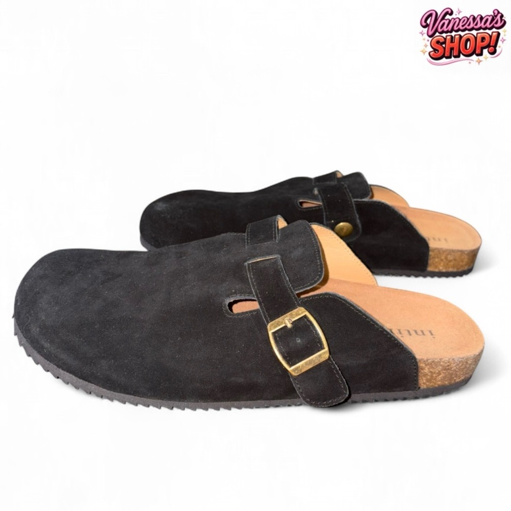 Intini Suede Leather Cork Footbed Clogs w/ Arch Support!
